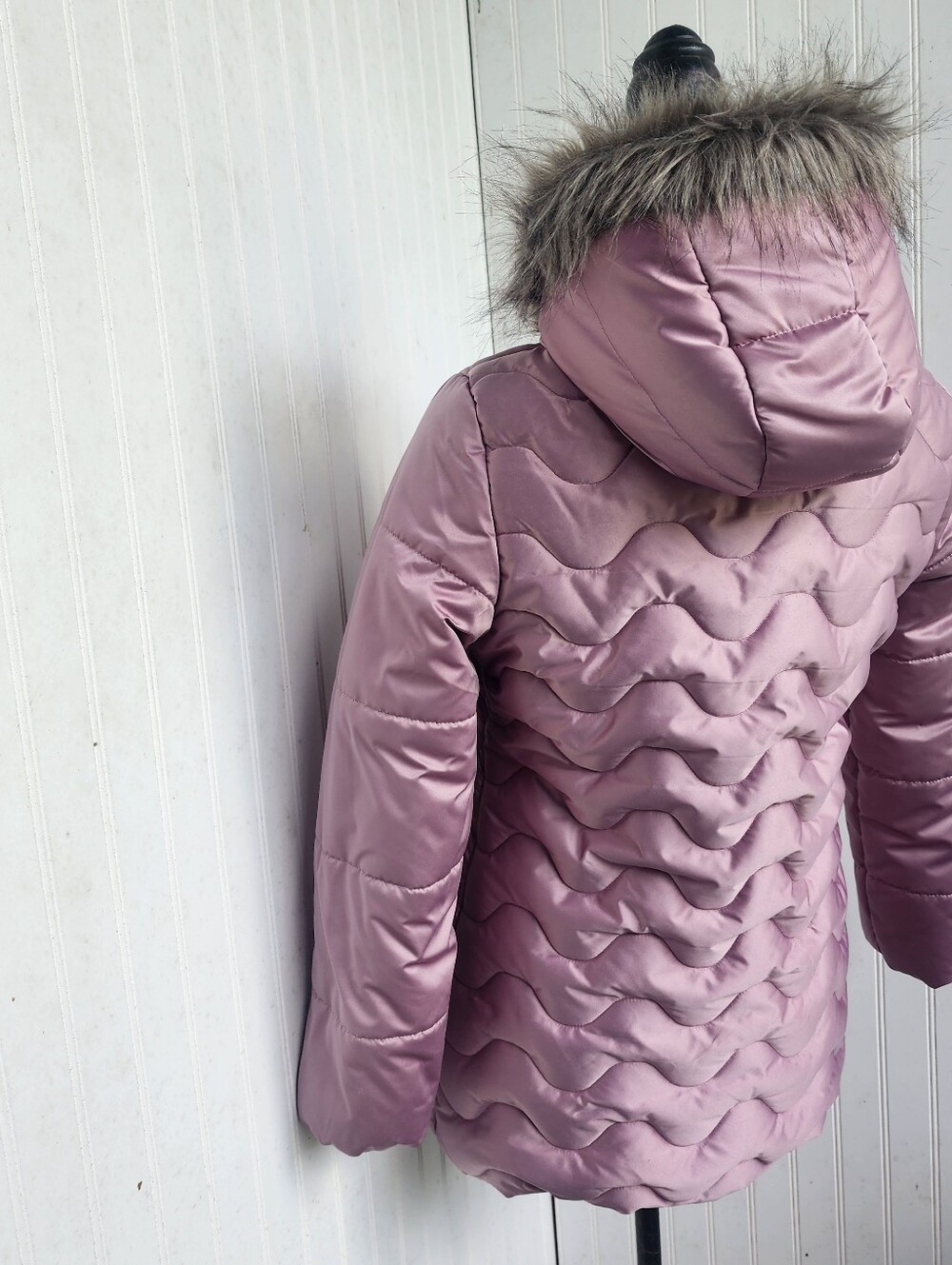 Rothschild Youth Girls Satin Quilted Faux Fur Puffer Jacket Full Zip Sz XL (16) - Picture 15 of 16